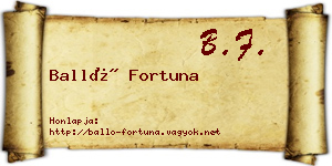 Balló Fortuna névjegykártya